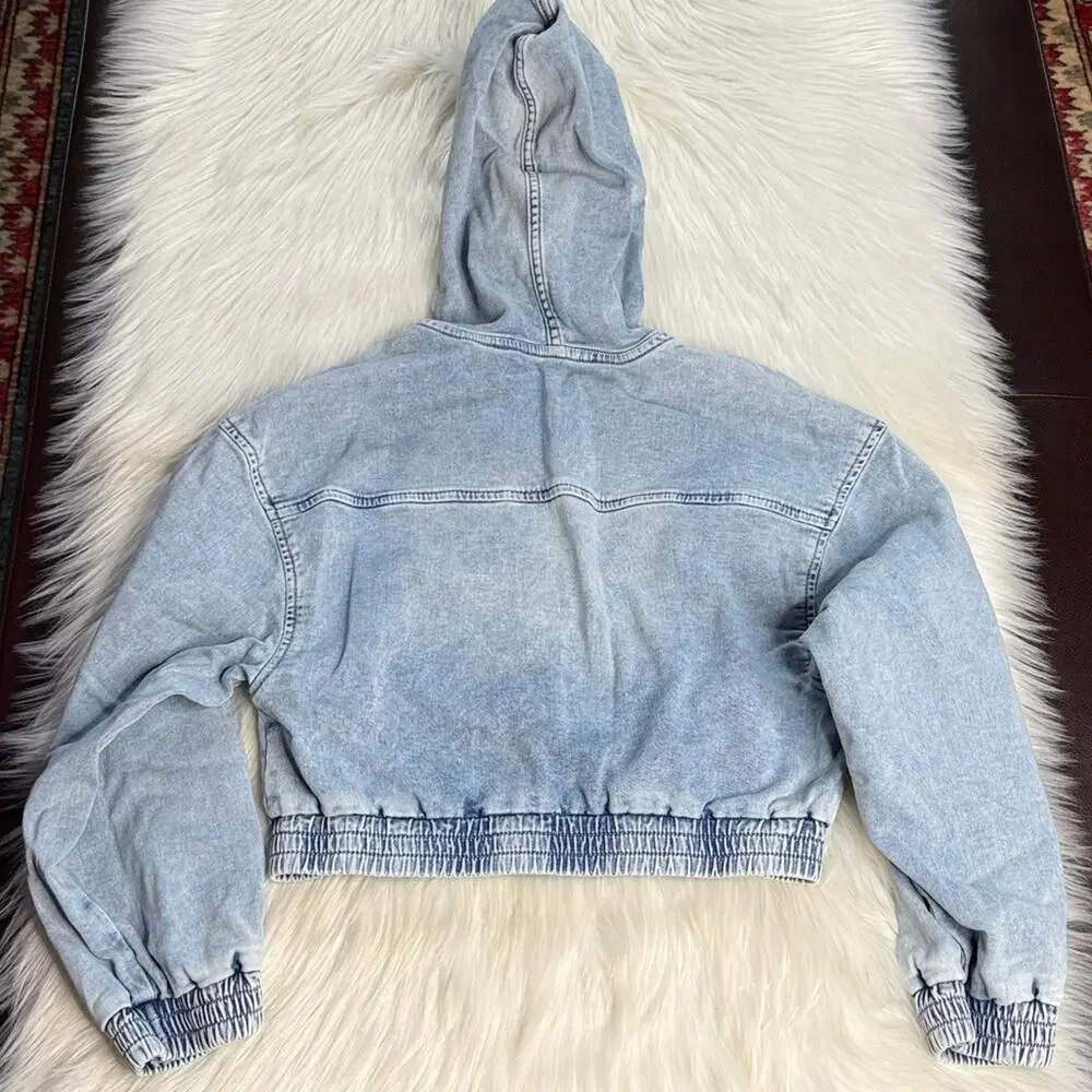GAP Girls Light Wash Denim Hoodie